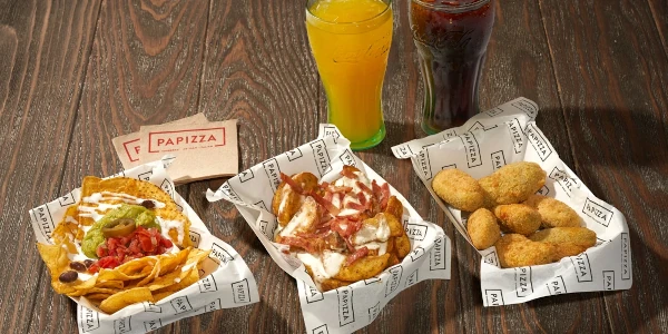 Entrantes de Papizza sobre una mesa